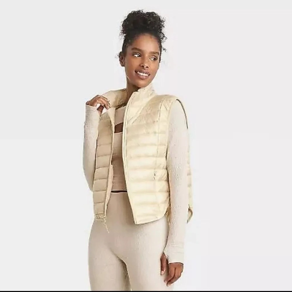 Women's Quilted Puffer Vest - JoyLab Ivory XS‎